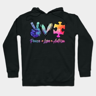 Autism Awarenesss Peace Love Autism Hoodie